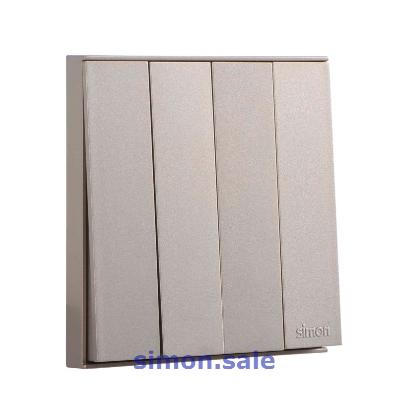 Công tắc bốn một chiều có đèn LED màu champange Simon series E6 721043-46