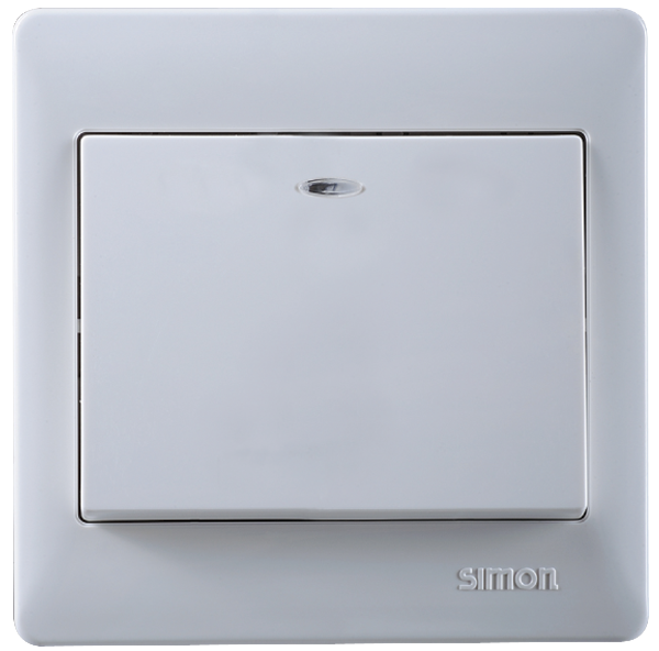 Bộ công tắc đơn 1 chiều có đen LED màu trắng Simon Series 50 51011BD