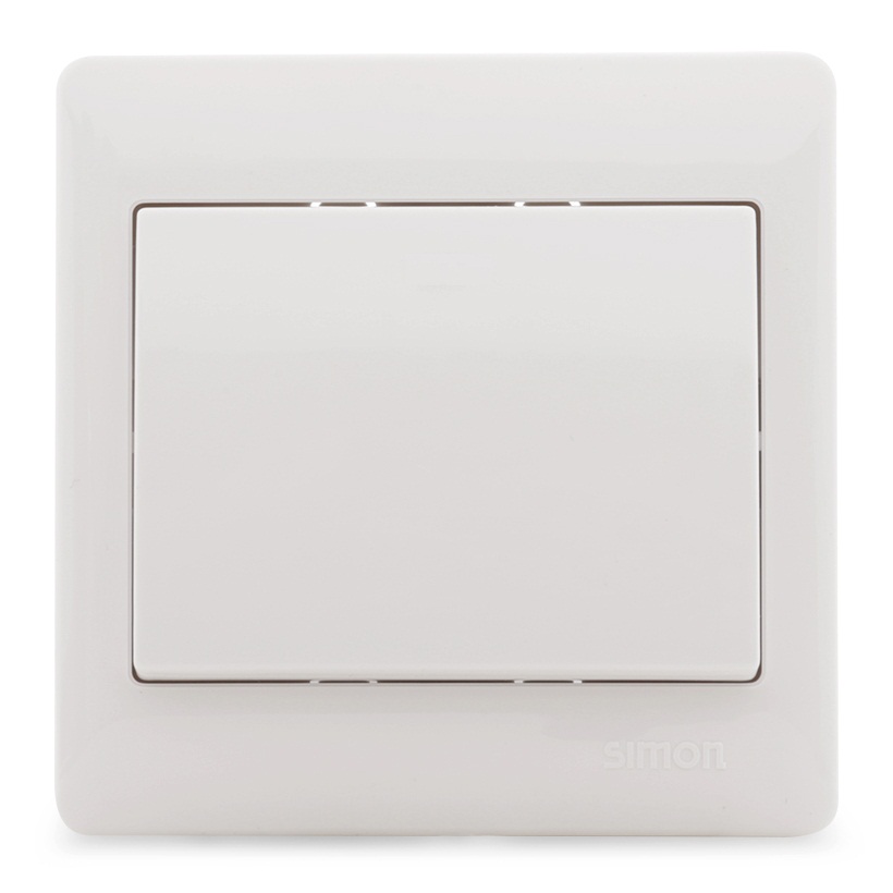 Công tắc nút nhấn nhả đơn đế vuông màu trắng Simon Series 50 51011BF