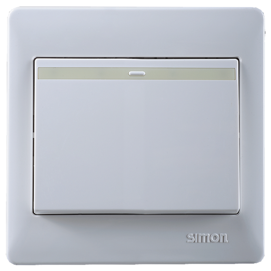 Bộ công tắc đơn vuông 1 chiều có phản quang Simon Series 50 51011BTY
