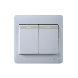 Bộ công tắc đôi vuông 2 chiều có phản quang Simon Series 50 51022BTY