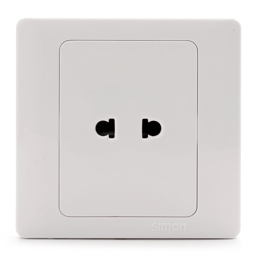 Ổ cắm 2 chấu dùng cho chấu tròn và dẹt mặt vuông Simon Series 50 51071