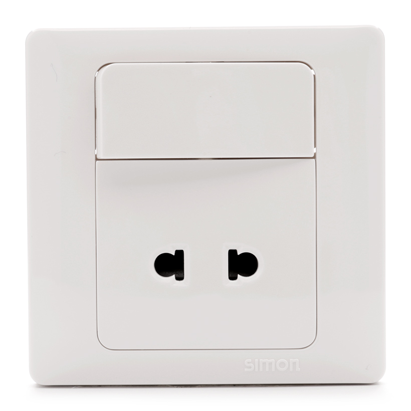 Ổ cắm 2 chấu lắp đế vuông và 1 công tắc 2 chiều Simon Series 50 51074B