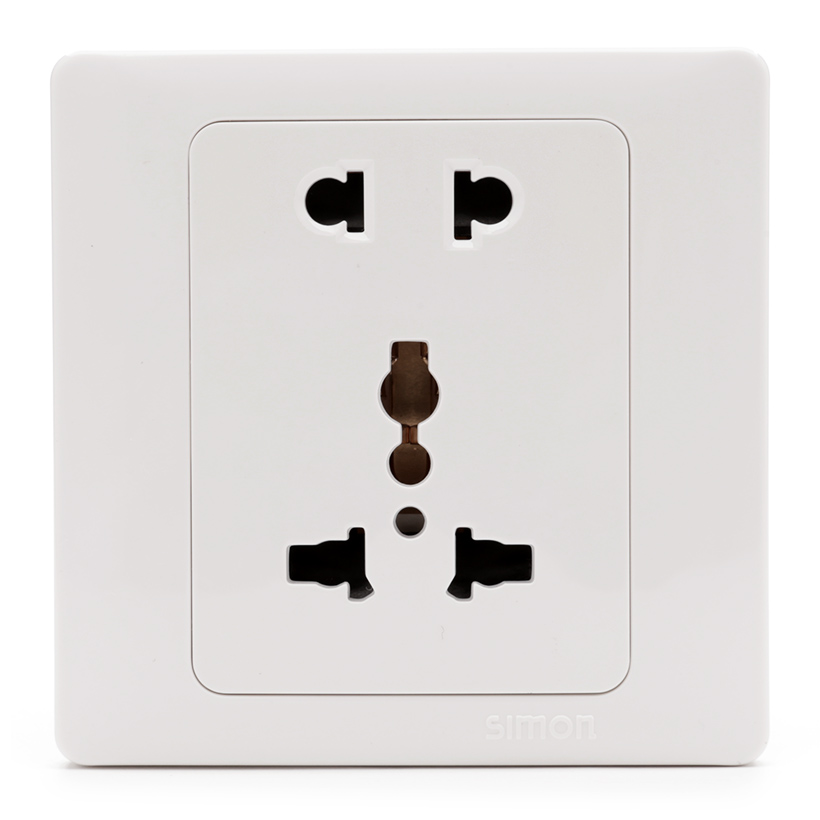 Ổ cắm 2 chấu và ổ cắm đa tiêu chuẩn mặt vuông Simon Series 50 51080