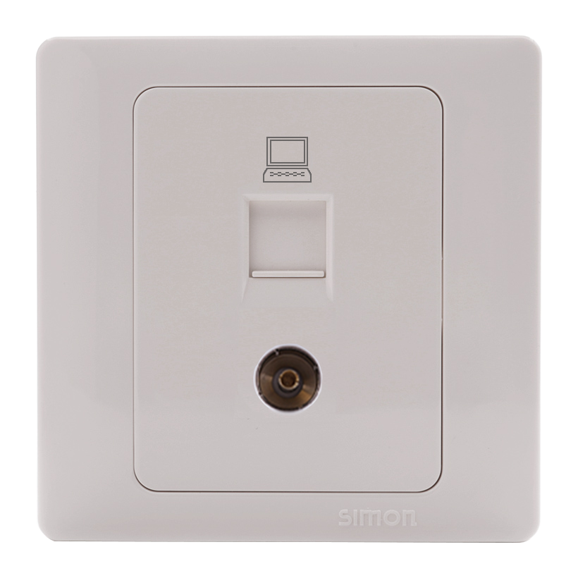 Bộ ổ cắm TV và dữ liệu RJ45 Cat6 55302S6 Series 50 Simon