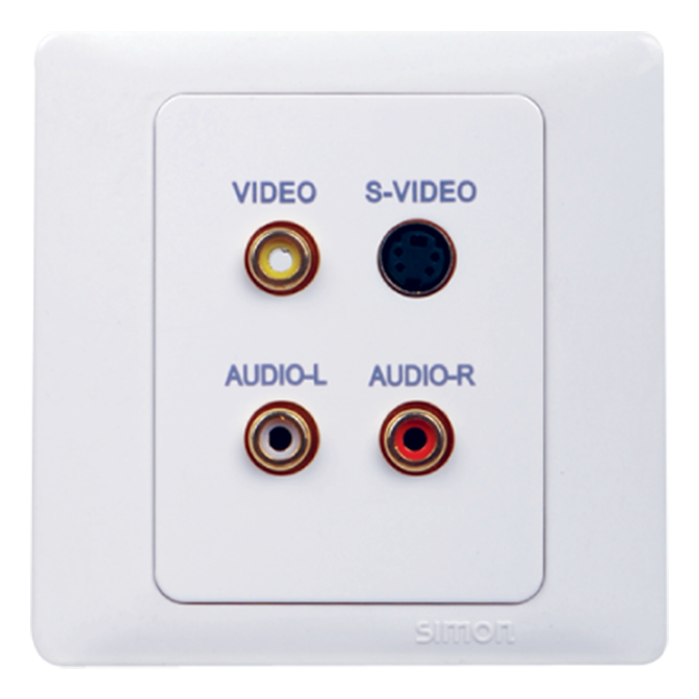 Bộ Ổ cắm AV-S video lắp đế âm vuông màu trắng Simon Series 50 55493