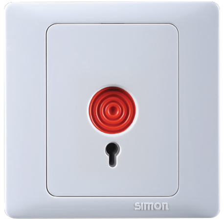 Công tắc khẩn cấp mở bình thường bằng chìa khóa màu trắng Simon 55901