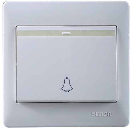 Bộ công tắc nút nhấn chuông vuông có dải phản quang Simon S50 56301BTY