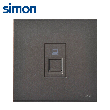 Ổ cắm dữ liệu mạng đơn vuông Cat.5e màu ghi xám Simon E6 725218-61
