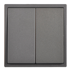 Module Nút nhấn công tắc đôi mặt đế vuông màu ghi xám Simon i7 701021F-61