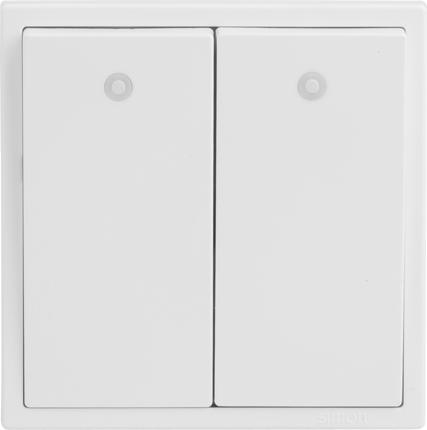 Công tắc đôi đế vuông hai chiều có đèn LED màu trắng Simon i7 701024