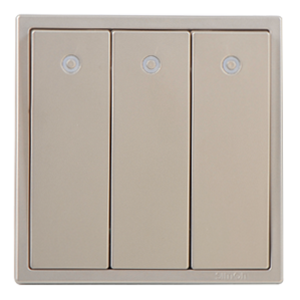 Module Công tắc ba vuông 1 chiều đèn LED màu champagne Simon i7 701033-46