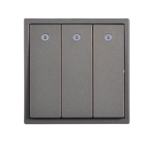 Module Công tắc ba vuông 2 chiều đèn LED màu ghi xám Simon i7 701034-61