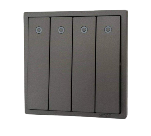 Module Công tắc bốn 2 chiều màu ghi xám có đèn LED Simon i7 701044-61