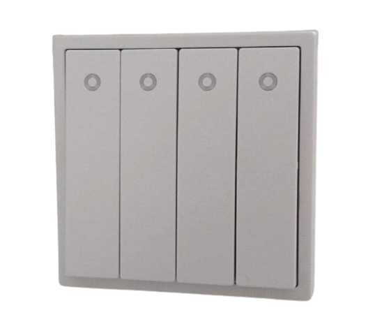 Module Công tắc bốn vuông 1 chiều màu trắng có đèn LED Simon i7 701043