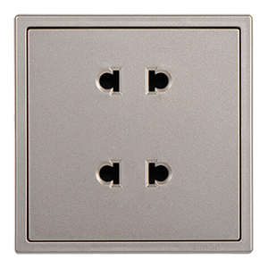 Ổ cắm đôi 2 chấu 10A dùng cho chấu tròn và dẹt Simon 701072-46