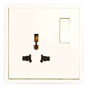 Module Ổ cắm 3 chấu đa tiêu chuẩn 13A kèm công tắc màu trắng Simon i7 701089