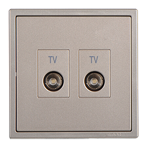 Ổ cắm TV đôi chuẩn đế vuông cao cấp màu champagne Simon i7 705119-46