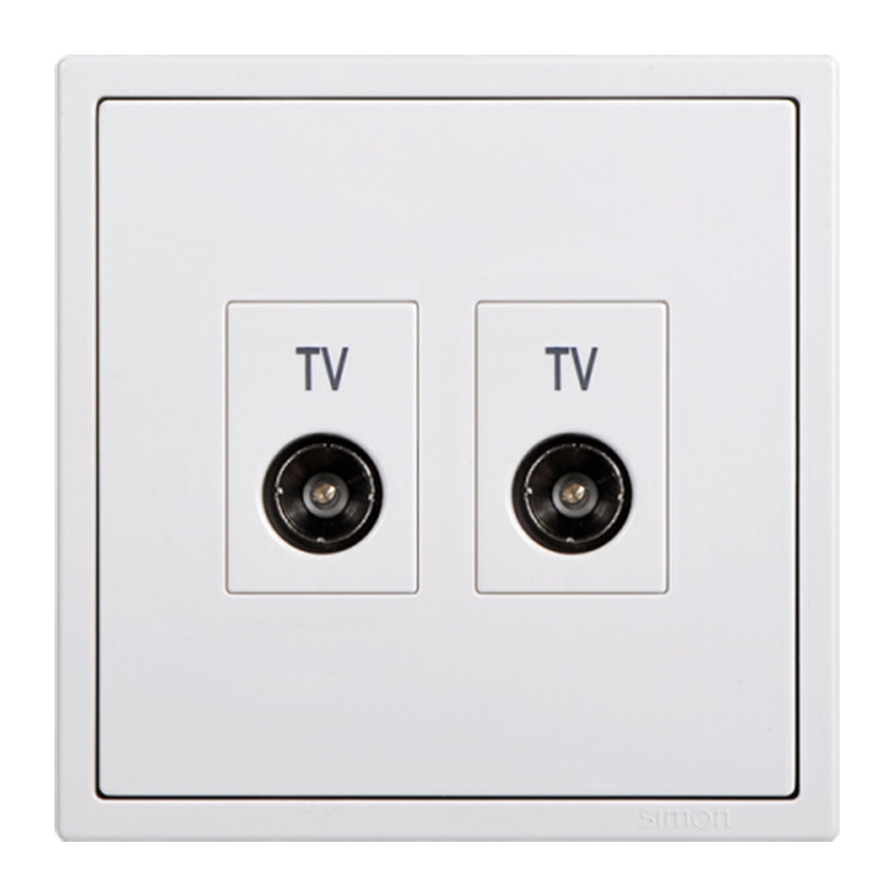 Module Ổ cắm TV đôi chuẩn đế vuông cao cấp màu trắng Simon i7 705119