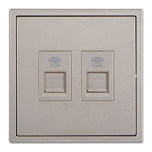 Module Ổ cắm điện thoại đôi mặt vuông màu champagne Simon i7 705224-46