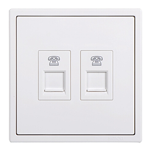 Module Ổ cắm điện thoại đôi mặt vuông cao cấp trắng Simon i7 705224