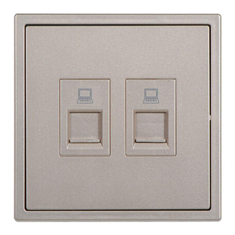 Module Ổ cắm dữ liệu đôi Cat.5e vuông màu champagne Simon i7 705228-46