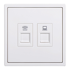 Module Ổ cắm điện thoại và dữ liệu Cat.5e vuông trắng Simon i7 705229