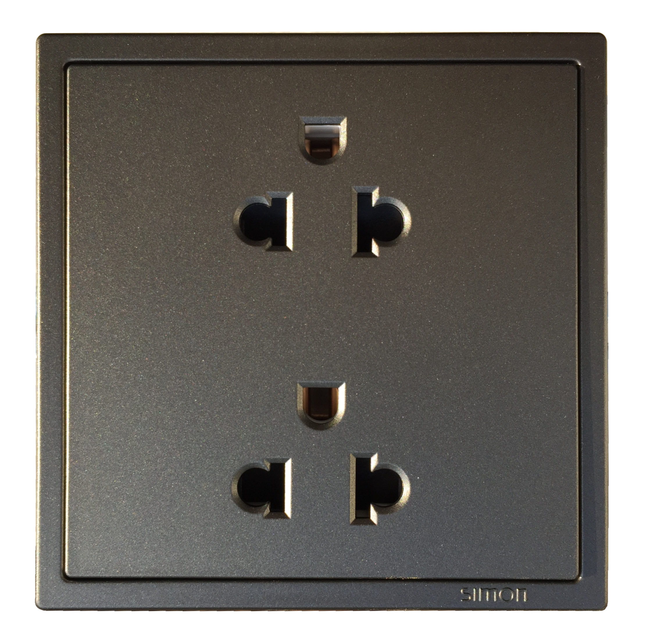 Ổ cắm đôi tiêu chuẩn Âu Mỹ 16A màu ghi xám Simon Series i7 711287-61