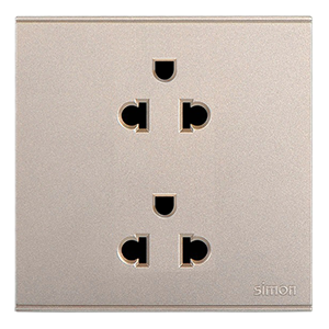 Module Ổ cắm đôi 3 chấu chuẩn Âu Mỹ 10A màu champagne Simon E6 721287-46