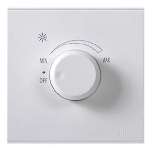 Chiết áp điều khiển đèn sợi đốt 200W đế vuông màu trắng Simon E6 72E102