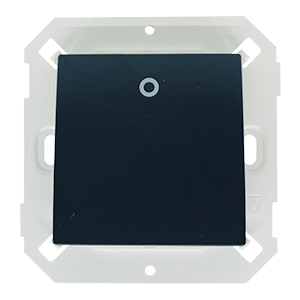 Công tắc nút nhấn đơn có đèn LED đế vuông màu đen Simon V8 80104F-26