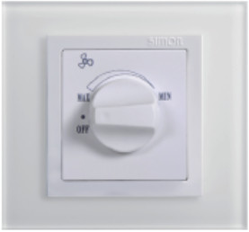 Chiết áp quạt cao cấp lắp mặt đế vuông màu trắng Simon Series V8 80317