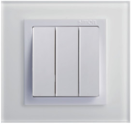 Module Nút nhấn nhả ba chuẩn đế vuông màu trắng Simon Series V8 80371F