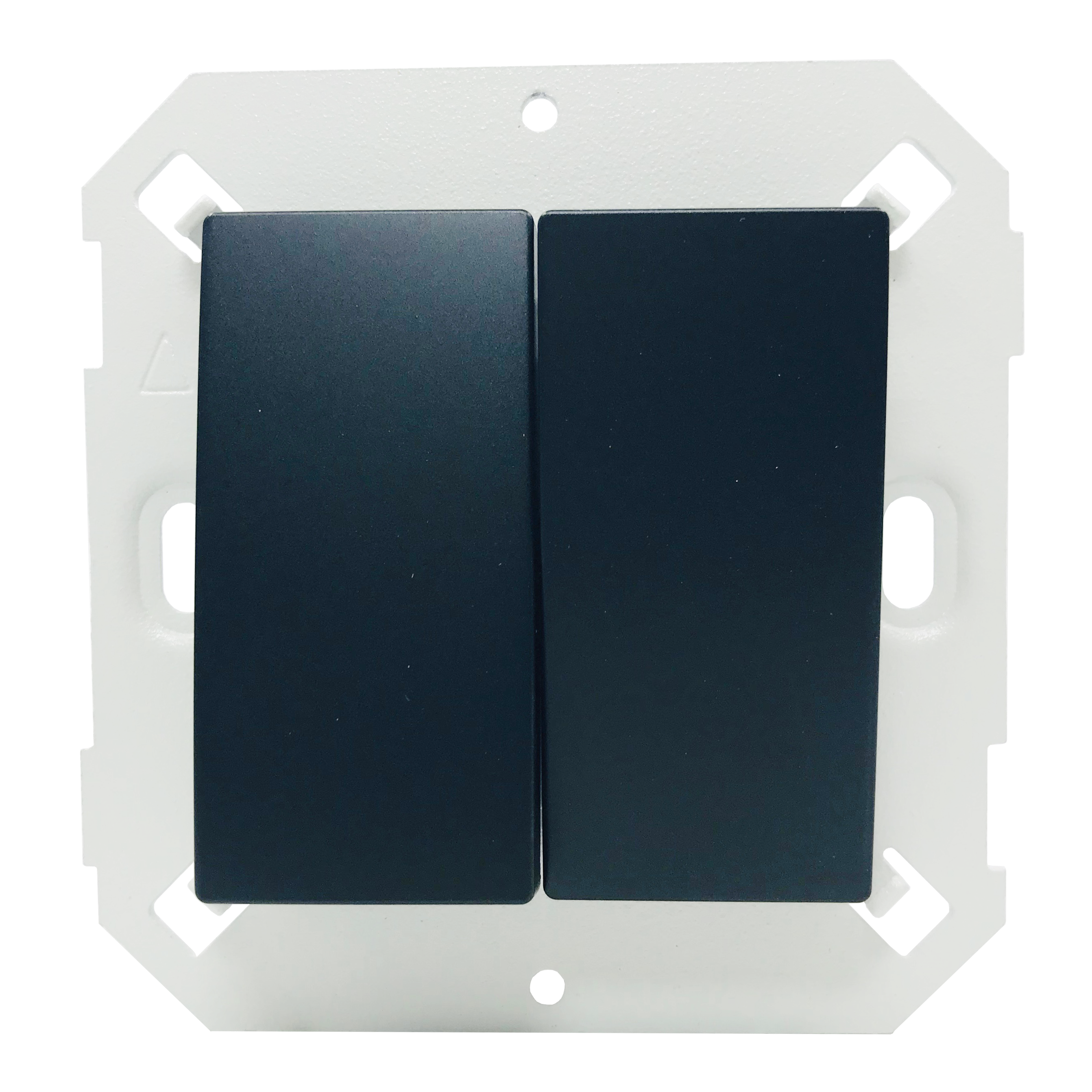 Module Công tắc đôi 16A 1 chiều vuông màu đen Simon Series V8 80398-26