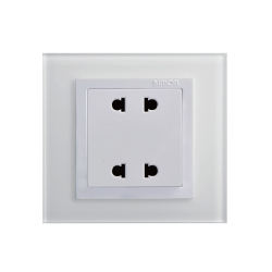 Module Ổ cắm đôi 2 chấu 10A chuẩn vuông màu trắng Simon series V8 80456