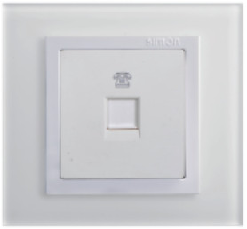 Ổ cắm điên thoại đơn chuẩn vuông màu trắng dòng Simon Series V8 80480