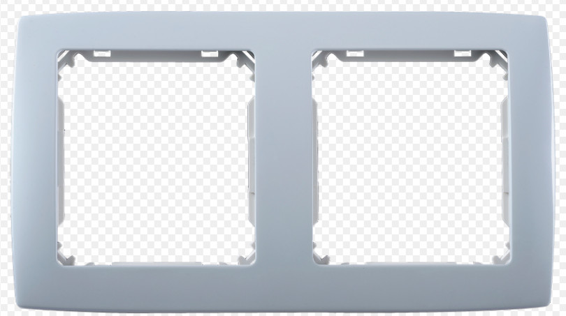 Khung viền đôi cỡ to vuông màu trắng dùng cho 2 đế Series V8 80620-30