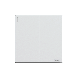 Công tắc Simon công tắc đôi 1 chiều màu trắng mặt vuông Simon S6 581021