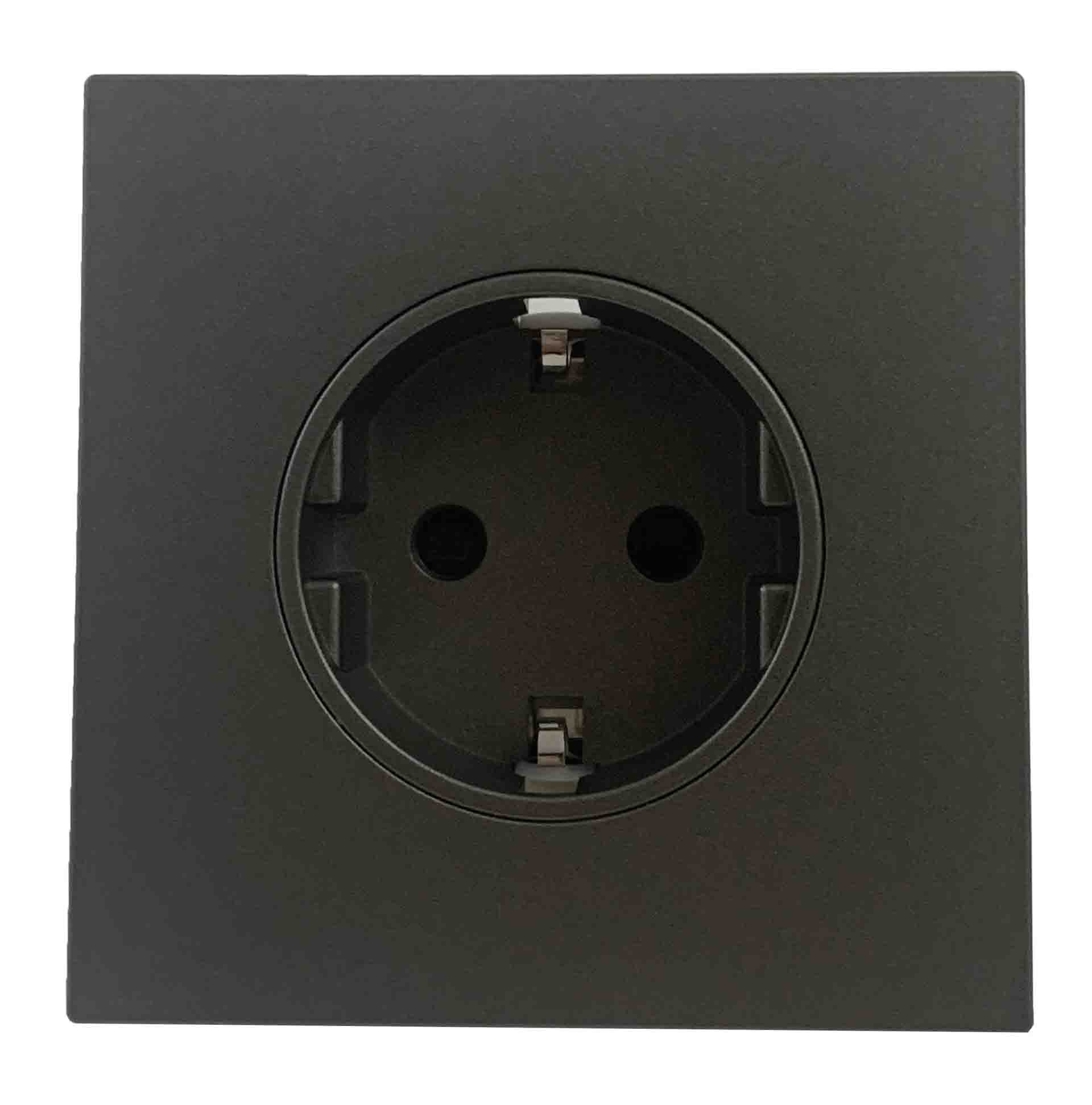 Ổ cắm đơn 2 chấu kiểu Schuko F màu ghi xám Simon Series i7 701687-61